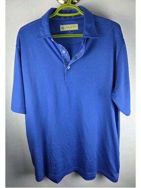Donald Ross Men's Golf Polo Blue Size Medium Pre-Owned